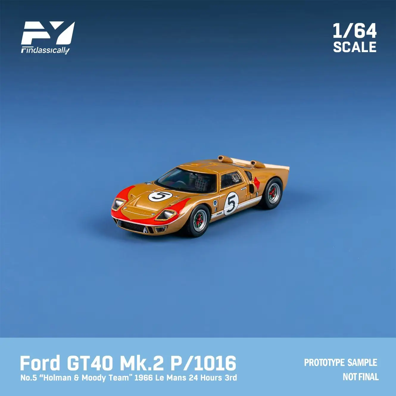 **Preorder**FindclassicallY 1:64 GT40 Mk II 1966 LeMans Diecast Model Car