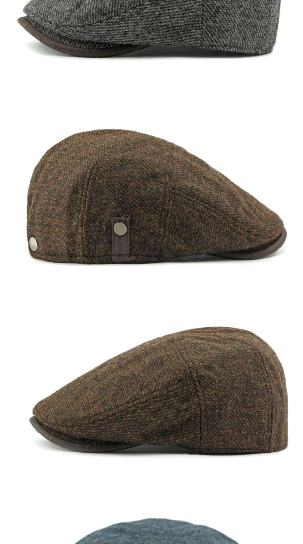 HT4950 Berets Herbst Winter Wolle Hut Männer Frauen Künstler Maler Baskenmütze Hut Eingestellt Ivy Flache Kappe Männlich Weiblich Fleece Gefüttert Baskenmütze Kappe – Detail 7