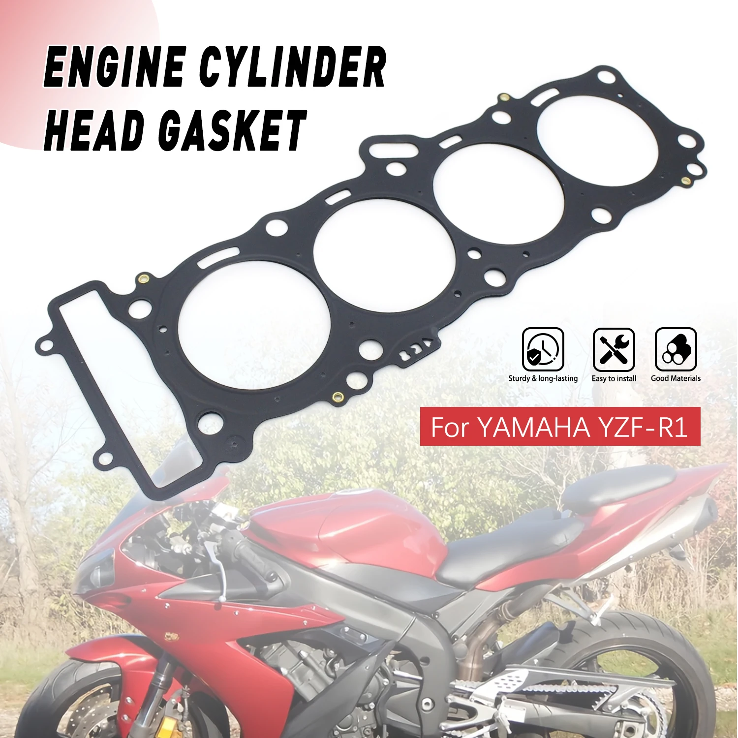 For Yamaha YZF R1 YZF-R1 YZFR1 2004 2005 2006 5VY-11181-00-00 Motorcycle Cylinder Head Crankcase Cover Gasket Accessories