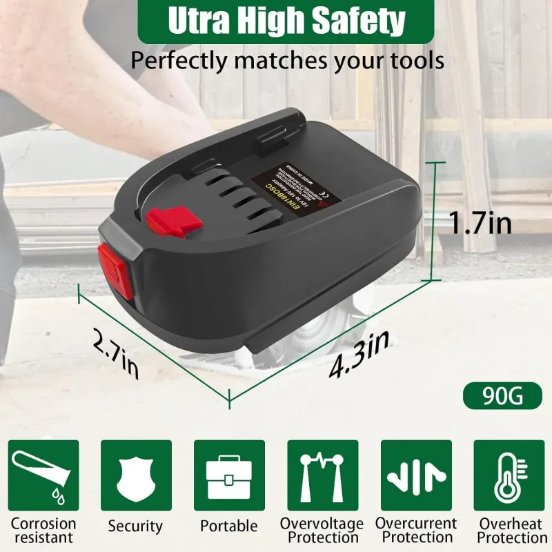 

Battery Adapter for Einhell 18V Li-ion Battery Convert to for Bosch PBA 18V Cordless Power Drill/Driver Tools