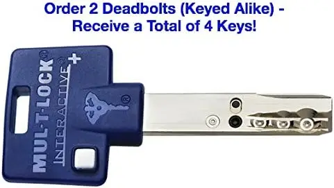 Deadbolt de cilindro único interativo + Cronus de alta segurança grau 2 com giro de polegar. Doo comercial ou residencial de metal ou madeira