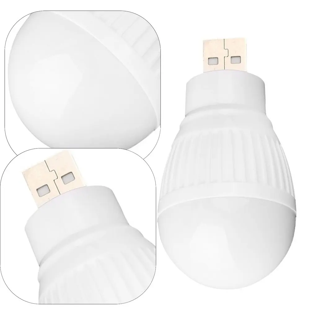USB Plug Lamp Computer Mobile Power Charging USB Small Book Lamps LED Eye Protection Reading Light Round Night Light