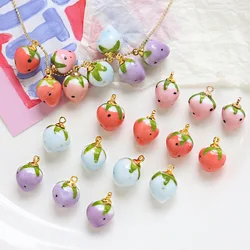 Fruit Mini Strawberry Ceramic Pendant DIY Beads For Bracelet Necklace Earrings Jewelry Making Beads Pendant Material Accessories