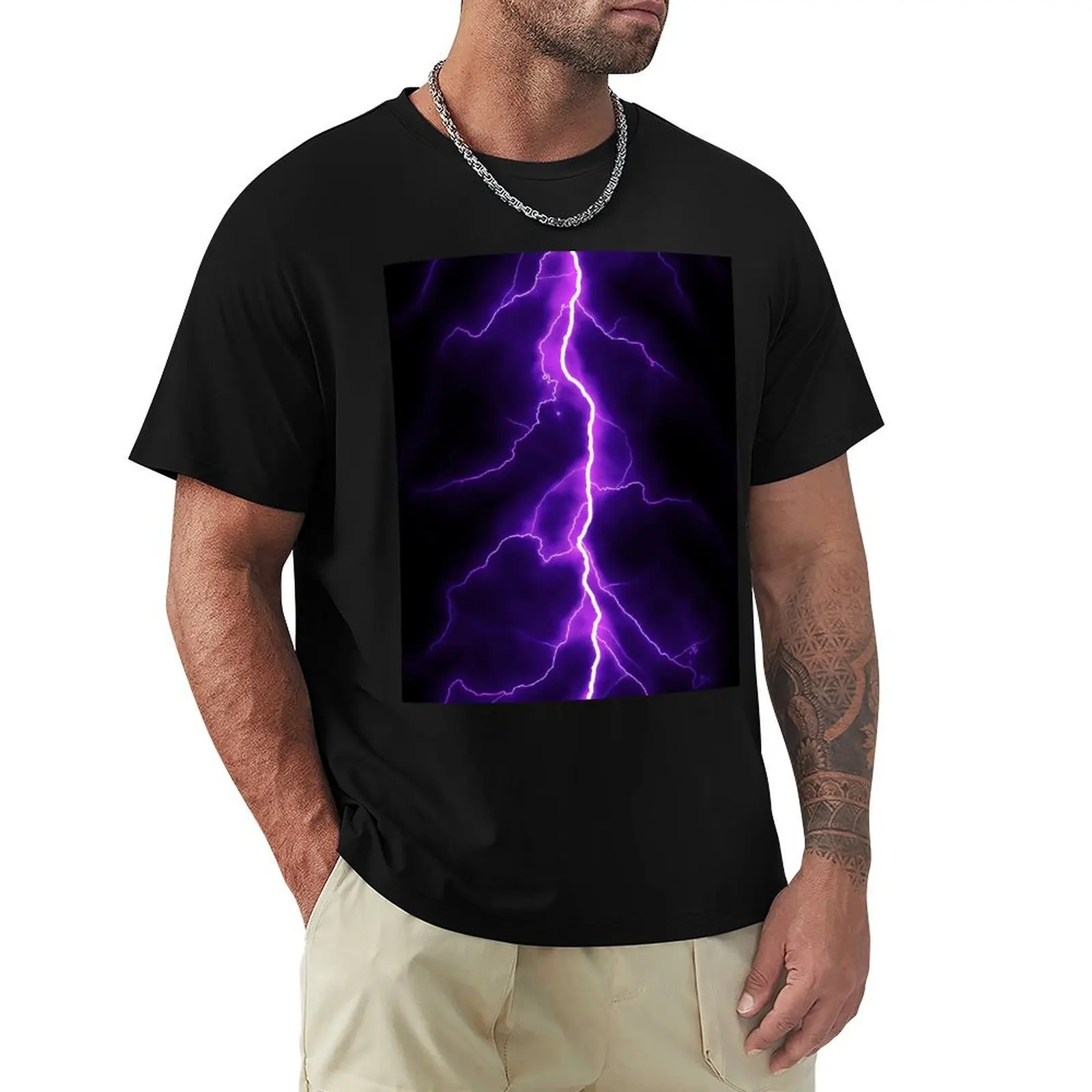 

PURPLE THUNDER T-Shirt plain oversizeds T-shirts oversize clothes men clothing