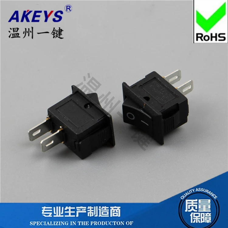 10Pcs KCD11-101 10x15mm 2Pin 2-Gear Black Ship Type Rocker Switch Long or Short Pin Power Switch