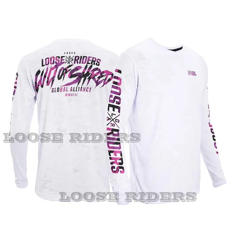 Men's Long-Sleeved Loose-Fitting Rider Jerseys Motocross Riding Tops Downhill Mountain Bike Breathable Quick-Drying MTB Shirt