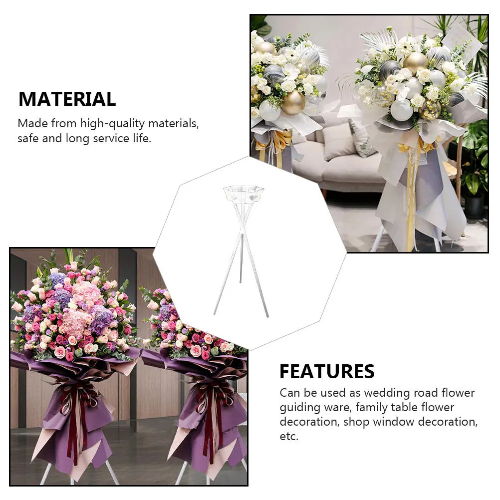 

1Pcs Hard Flower Rack Noble Appearance Wedding Layout Flower Stand Garland Match White Decorative Rack Wedding Decoration