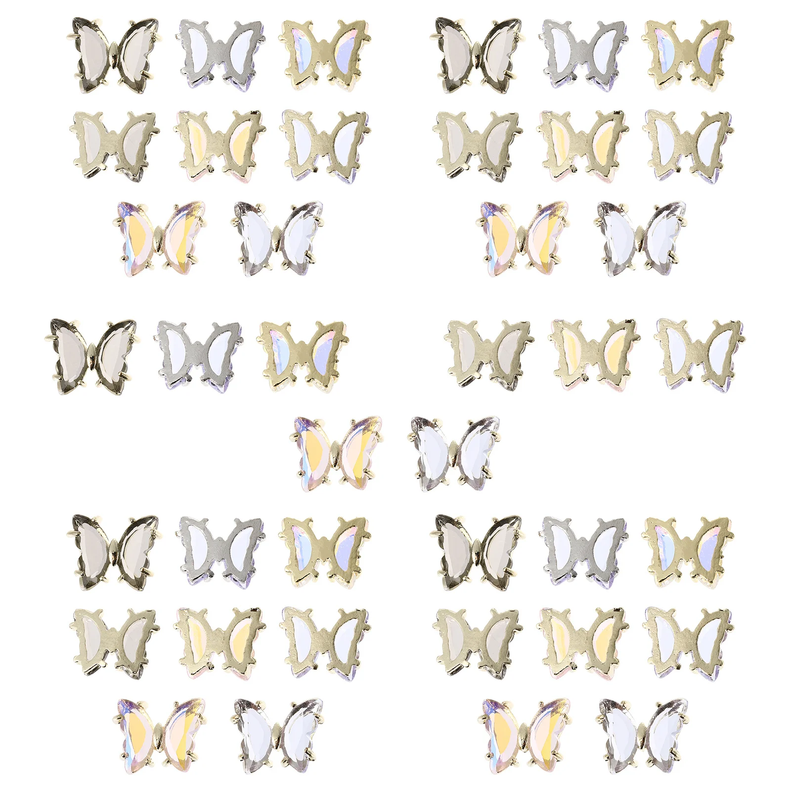 40 Uds. De adornos para uñas de mariposas 3D, adornos creativos para manicura DIY para bolsos, teléfonos, dijes para uñas, dijes para manicura