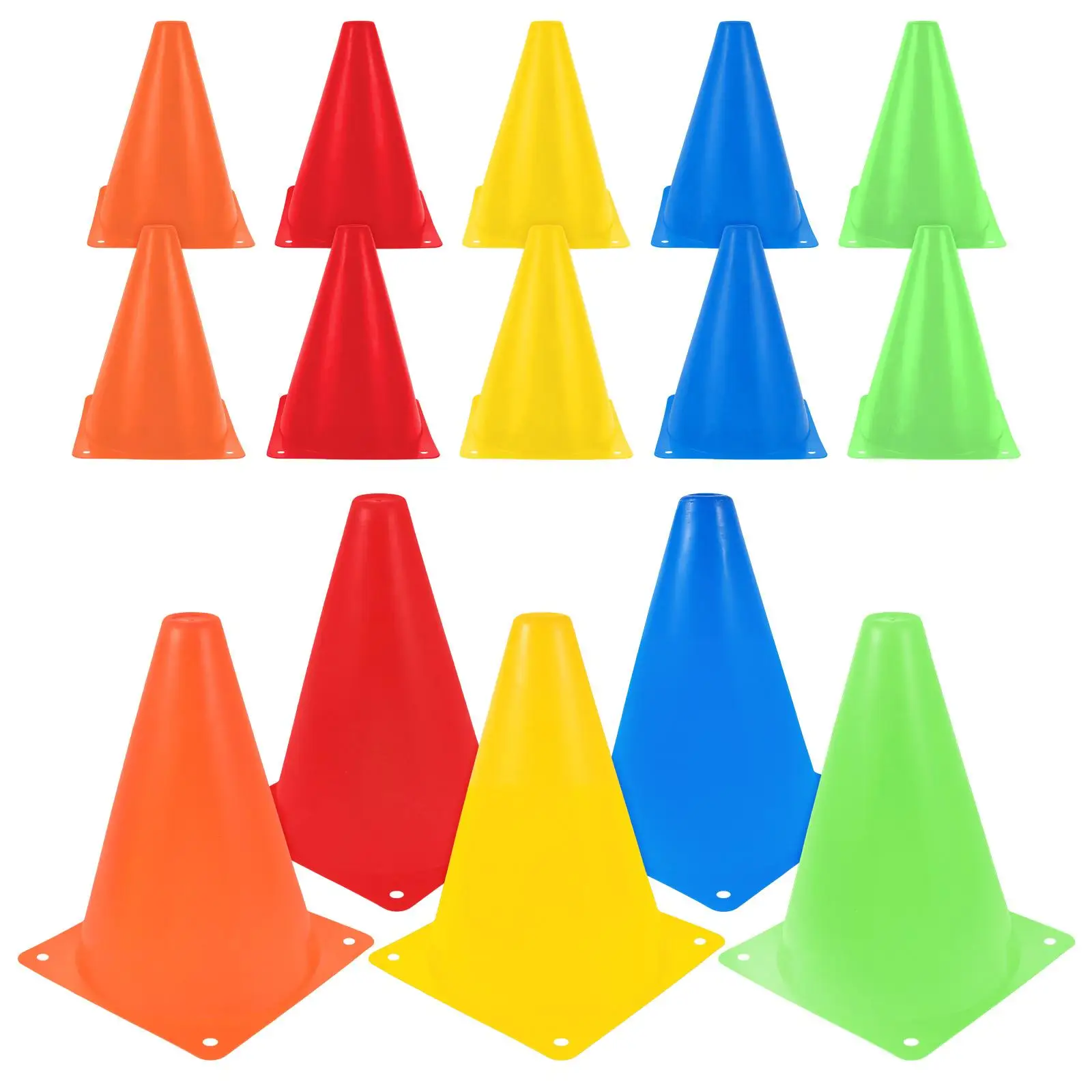 15 Pcs Plastic Football Cones Soccer Training Equipment Kids 18cm Durable Versatile Use Small Agility Cones PE