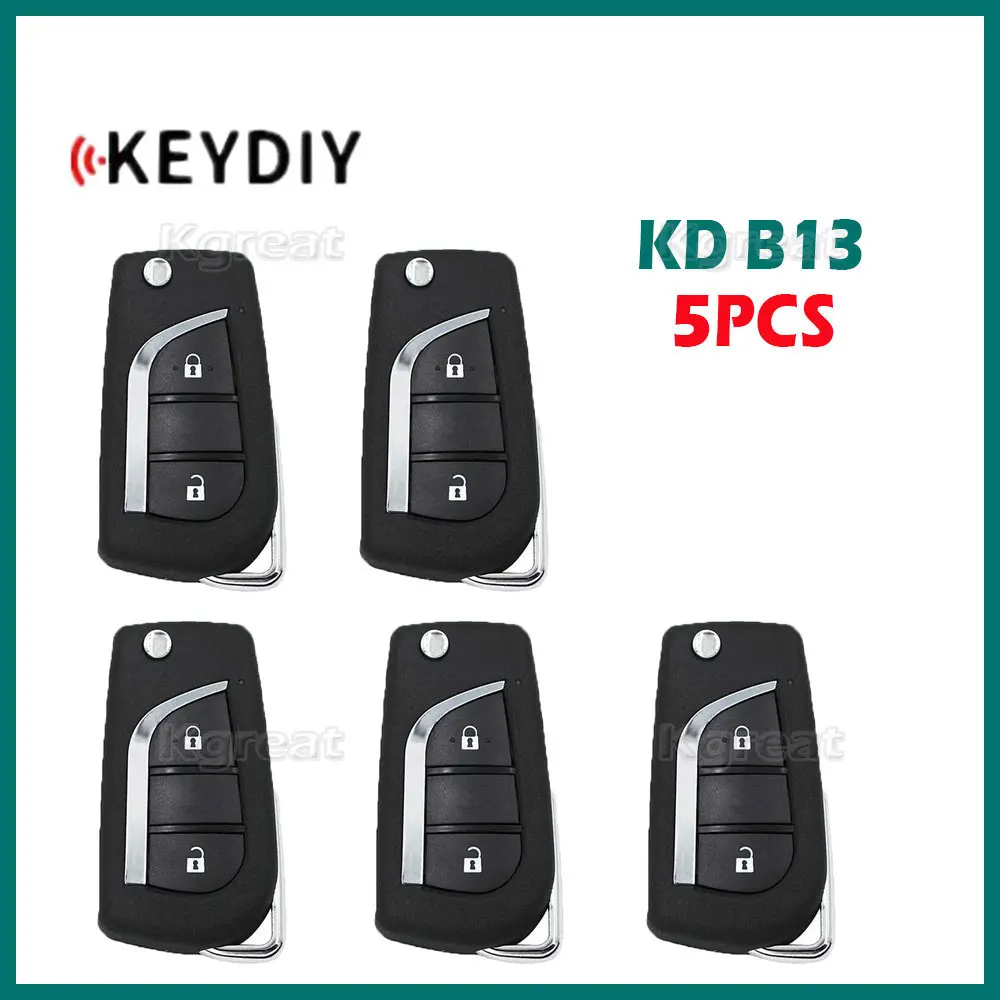 5pcs KEYDIY KD B13 Universal Remote Key 2/3 Buttons Car Key for Toyota Style KD900 B Series KD-X2/KD-MAX/KD MINI Key Programmer