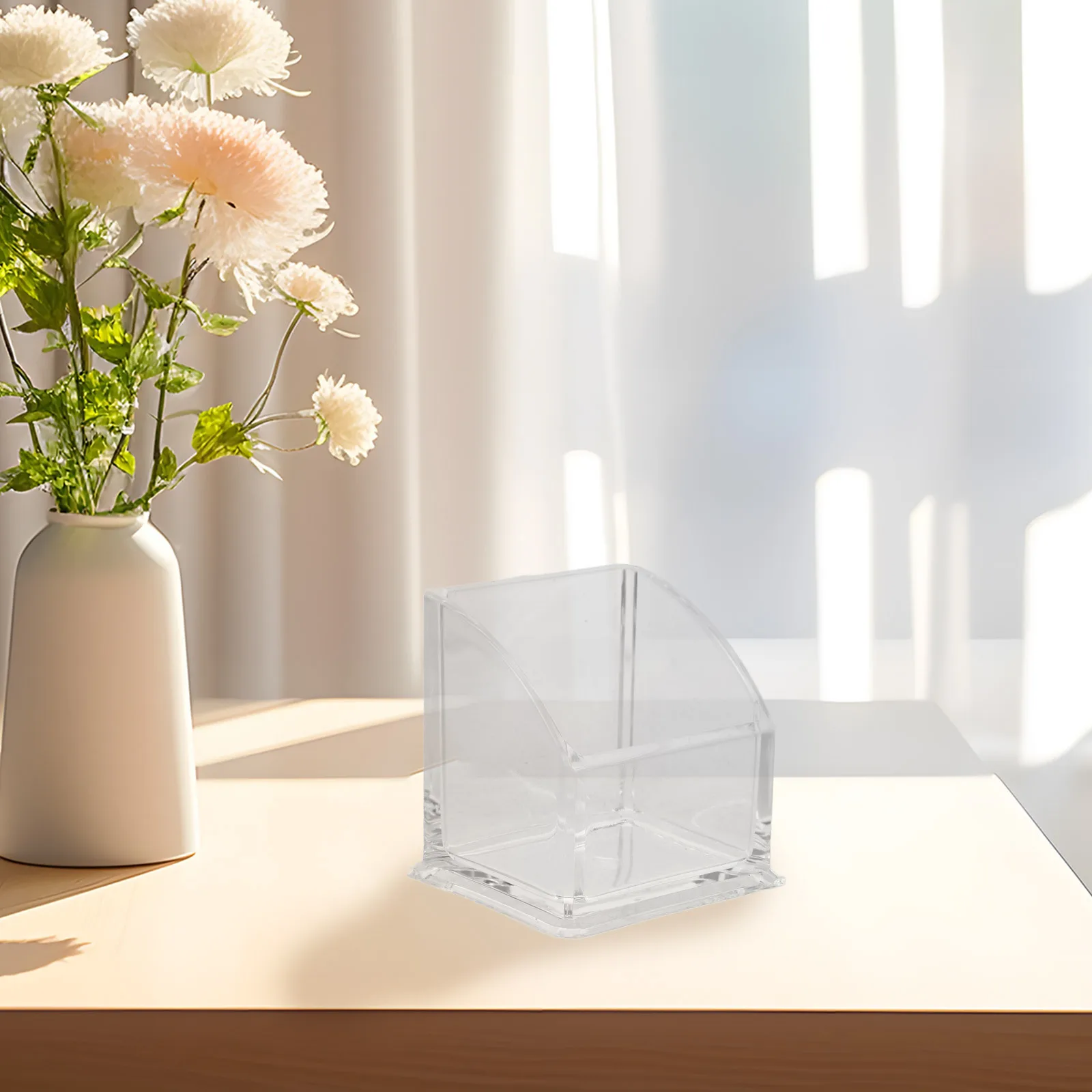 صندوق منظم سطح المكتب من الأكريليك الشفاف لمكتب المنزل والمكياج أشتات حامل قلم صندوق تخزين صغير متعدد الوظائف