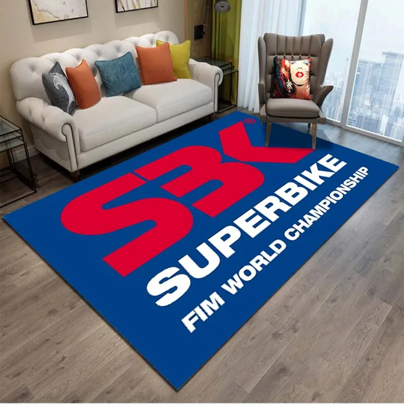 15 Sizes SBK-Superbike Racing Carpet Rug for Bedroom Living Room Kitchen Bathroom Home Decor Anti-skid Floor Mat Kids Play Mats