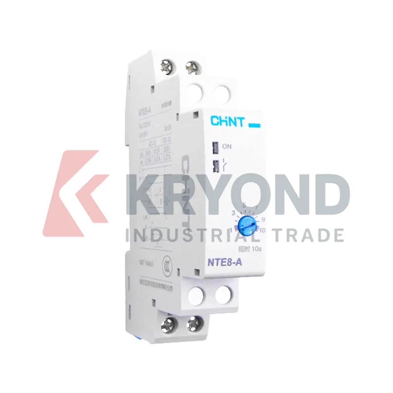 CHINT NTE8-A/B Time Delay Relay Adjustable Power On Off Modes 220VAC 24VDC 0.1s-480min DIN Rail Industrial Automation Controls