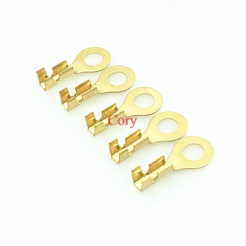 100pcs 4.2mm Lug Copper Circular Splice Terminal Wire O-shaped copper opening nose Naked Connector For 0.3-1.5mm2 Wire CZYC
