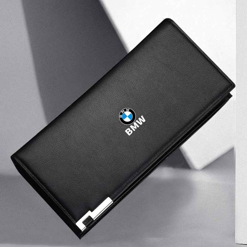 Car Logo Men Business Fashion Zip Leather Wallet Coin Purse Credit Card Holder For BMW Motorsport X1 X3 X5 E39 E46 E90 F20 E60