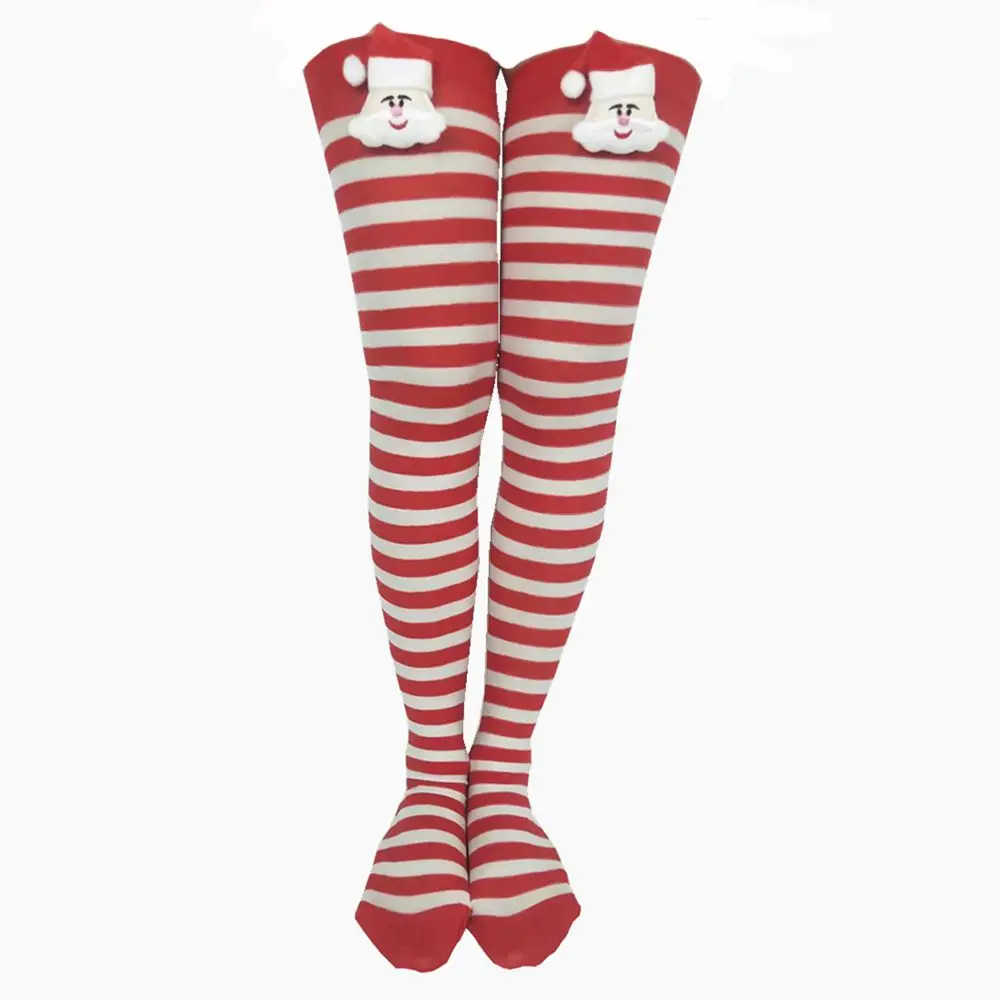 Christmas stockings party clothing accessories socks Christmas over the knee socks bow stockings