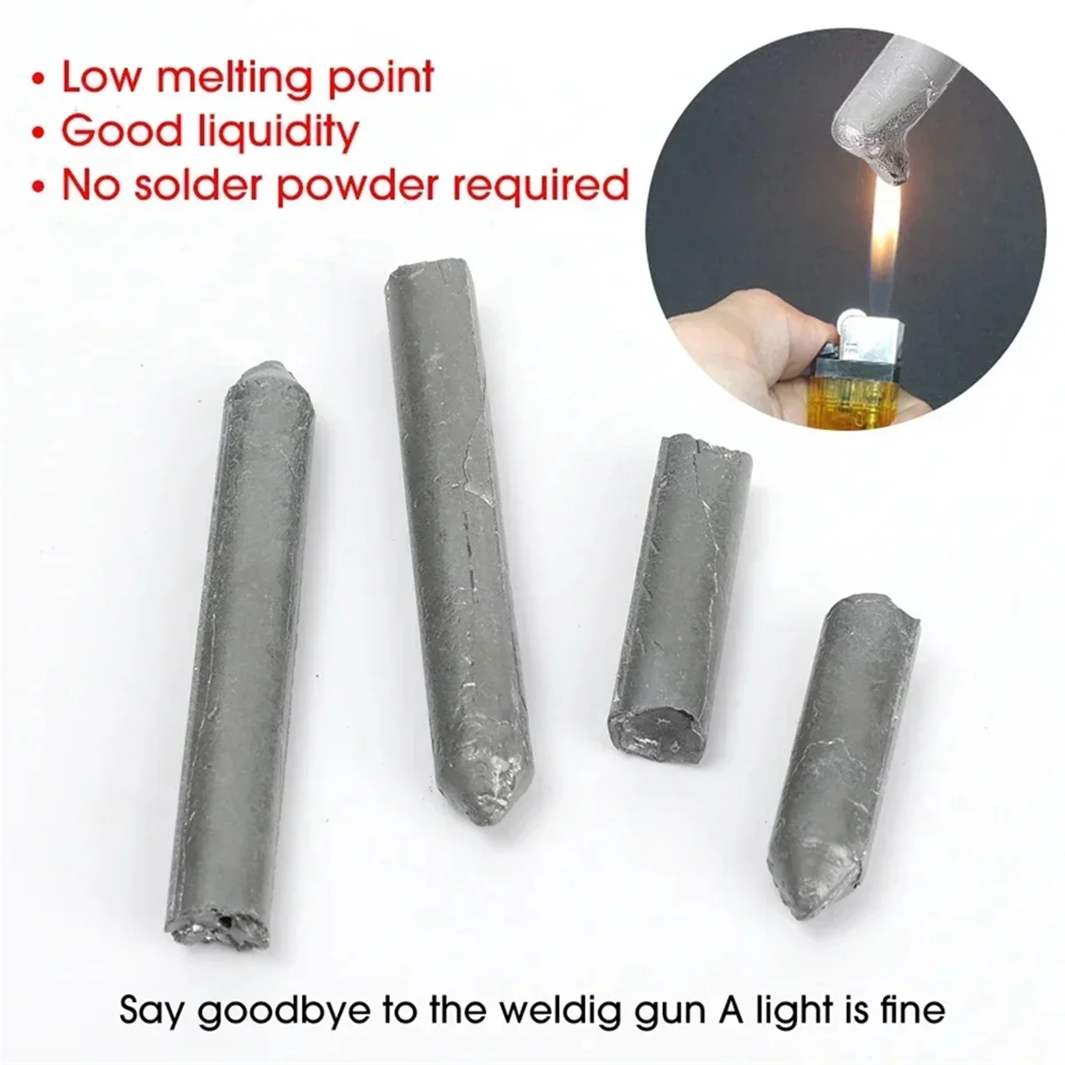 

JAS-20PCS Easy Melt Low Temperature Welding Rods Stainless Steel Copper Iron Solder Rod for Soldering