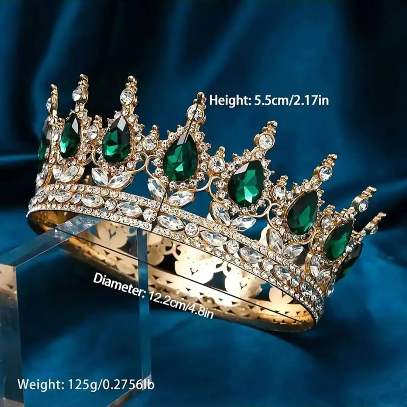1pc Luxus Diamant Kristall Prinzessin Braut Krone Glänzende Runde Kopfschmuck für Frauen Geburtstag Hochzeit Party Exquisite Elegant – Detail 6