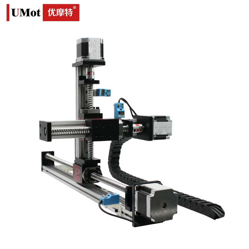 UMOT Gantry Robot 4 แกน XYZ สไลด์ตารางเครื่อง CNC คู่มือเชิงเส้นสําหรับเครื่องกลึงสิ่งที่แนบมาที่กําหนดเอง