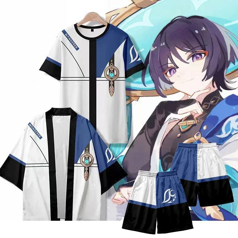 جينشين إمباكت بالاديير سكاراموش كوسبلاي واندرر بلايز تي وسراويل قصيرة زي كيمونو سترة قميص هاوري أوبي الملبس MN3