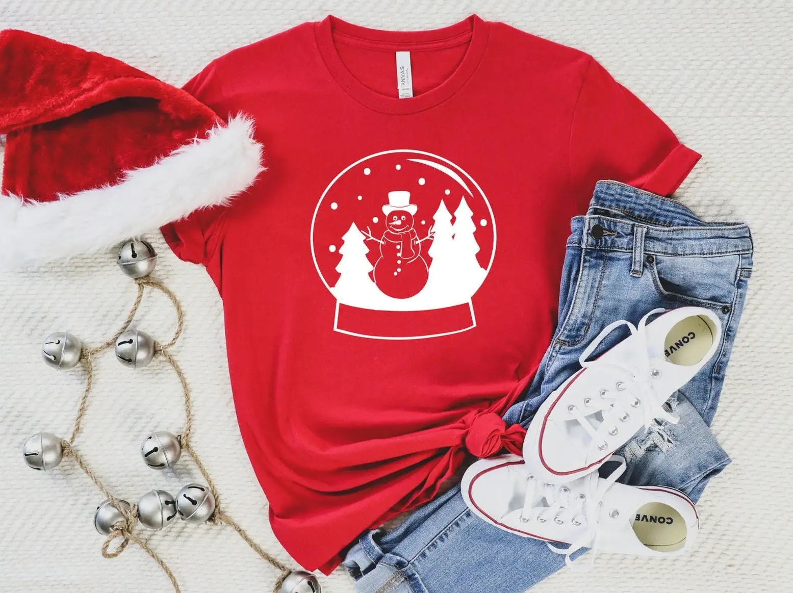 Snow Globe T Shirt Christmas Snowman Winter For Holiday