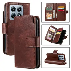 Leather Case Multi 9-Card Pocket Wallet Funda for Xiaomi 14T Pro 2024 Flip Cover Mi Phone XiaoMi 14 T 14TPro Magnet Book Cover