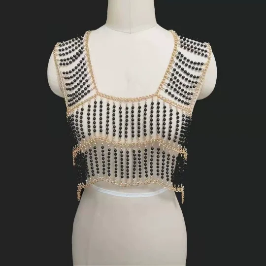 2023Hot sell Pearl top sexy tank top