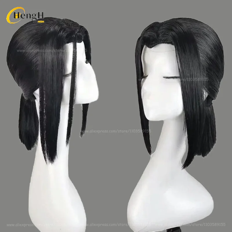 

Mori Ogai Synthetic Hair Anime Long Black Ponytail Cosplay Anime Wig Heat Resistant Hair Halloween Party Woman Wigs + A Wig Cap