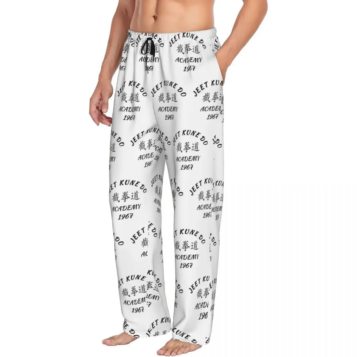 

Custom Jeet Kune Do Shirt Martial Arts JKD Academy Men Pajama Pants Lounge Sleep Sleepwear Bottoms with Pockets