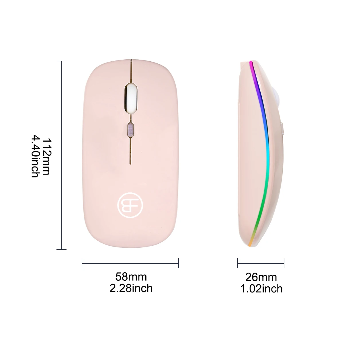 Wireless Mouse Rechargeable RGB Mice Wireless Computer Mouse LED Backlit Ergonomic Gaming Mouse For Laptop PC