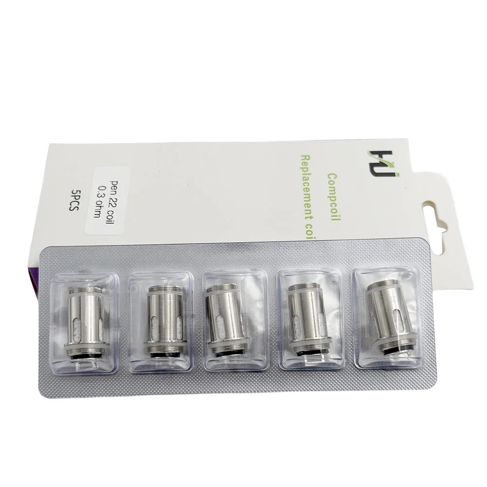 5/10ชิ้นบุหรี่ไฟฟ้าแบบปากกา22คอยล์0.3ohm แกนคู่หัวขดลวดทดแทนสำหรับ V2ปากกาชุดบุหรี่ไฟฟ้าบวก