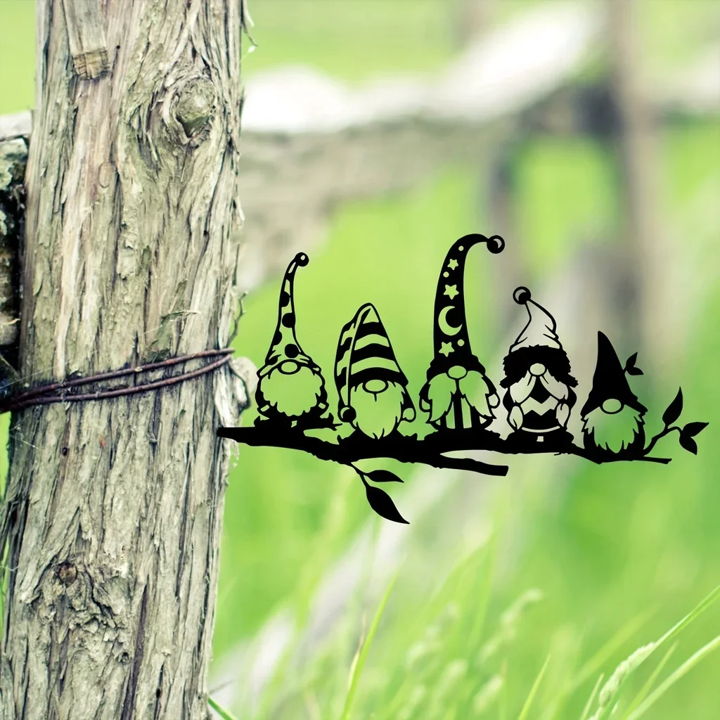 CIFBUY Add a Magical Touch to Your Garden with this 1pc Metal Branch Garden Gnome Mushroom Decoration for Garden Party Decor