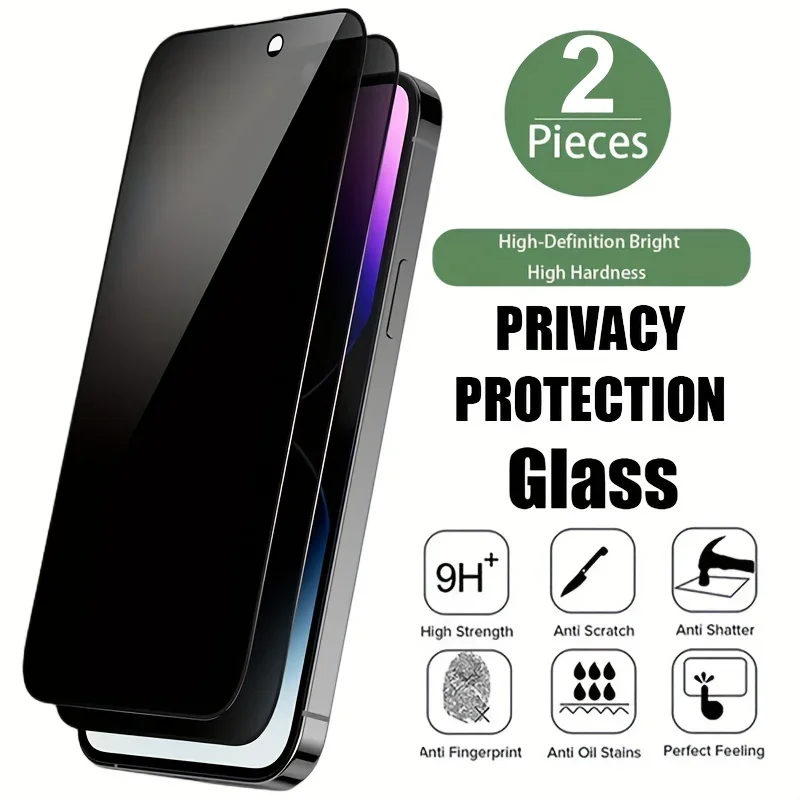 

1-2Pcs Privacy Tempered Glass for IPhone 12 13 Pro Max 11 14 15 Plus Anti-spy Screen Protector for IPhone 7 8Plus X XR XS Max