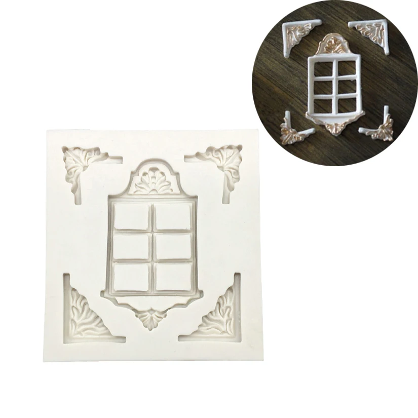 Window Shape 100% Platinum Silicone Sugarcraft Mould Fondant Cake Decorating Tools Bakeware