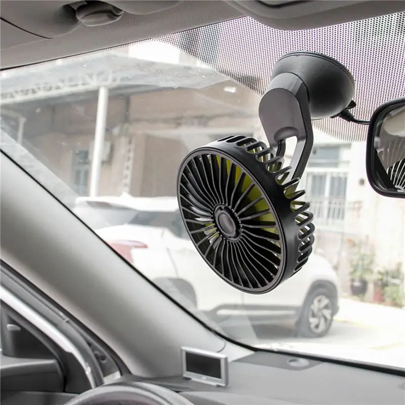 BAAM-2X Universal Large Wind Three Speed Control USB Car Fan USB Car Fan Suction Cup Car Seat Back Single Head Car Fan