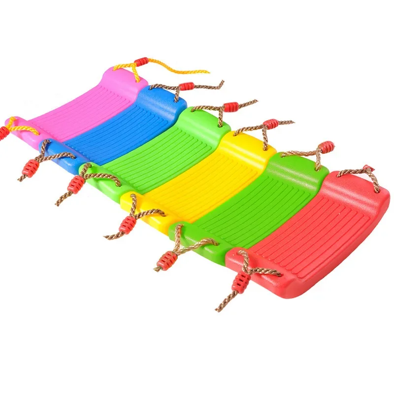 Columpio de juguete para interiores y exteriores para niños, tablero curvo de arcoíris, silla colgante, estilo asiento, cuerdas ajustables en altura, juguete volador, ocio en el jardín