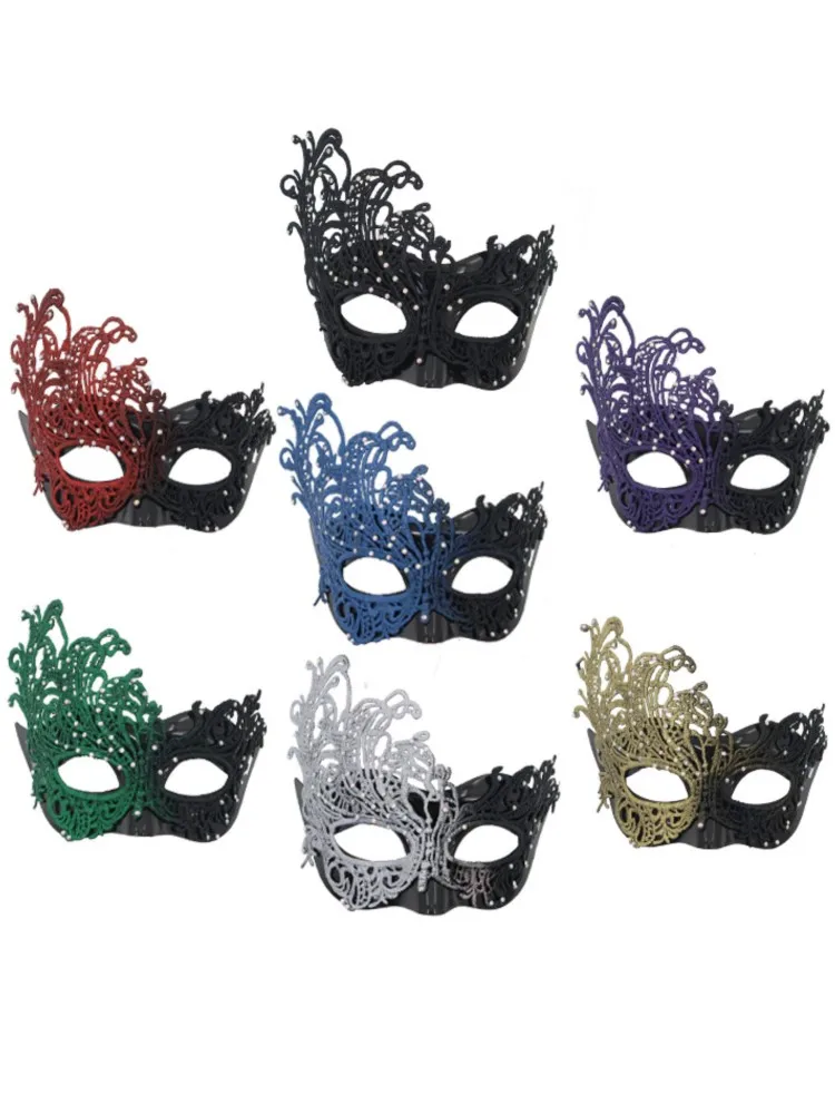 Masque pour les yeux Sexy plume eau diamant gland vénitien mascarade bal Halloween fête déguisement accessoires de déguisement dame masque facial