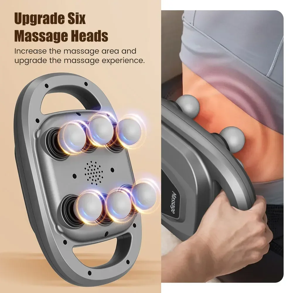 Fascia Gun,Fascia Gun Six-Head Deep Tissue Percussion Back Massager Wireless Waist Back Masajeador For Athletes Body Muscle