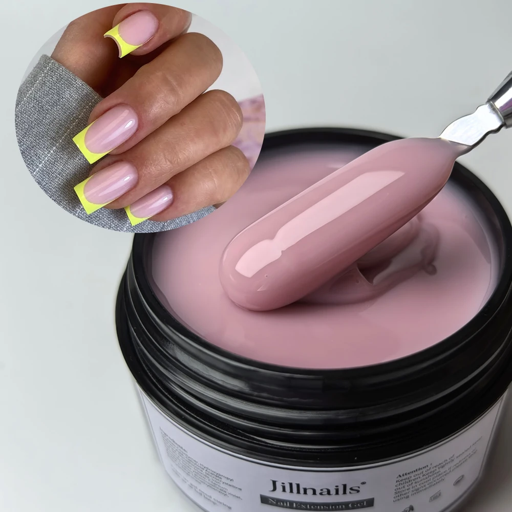 Jillnails Nude Burgundy Gel Nagelverstärker 50G Staubiges Rosa Nude Schimmer UV-Gel für Nagelverlängerung