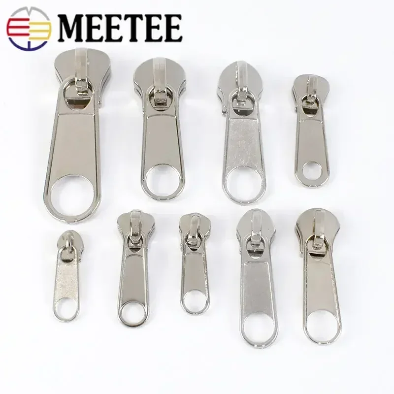 10/20Pcs 3 #5 #8 # Zipper Puller für Nylon Harz Metall Zips Silber Reißverschlüsse Slider gepäck Band Zip Ziehen Schloss Kopf Nähen Zubehör