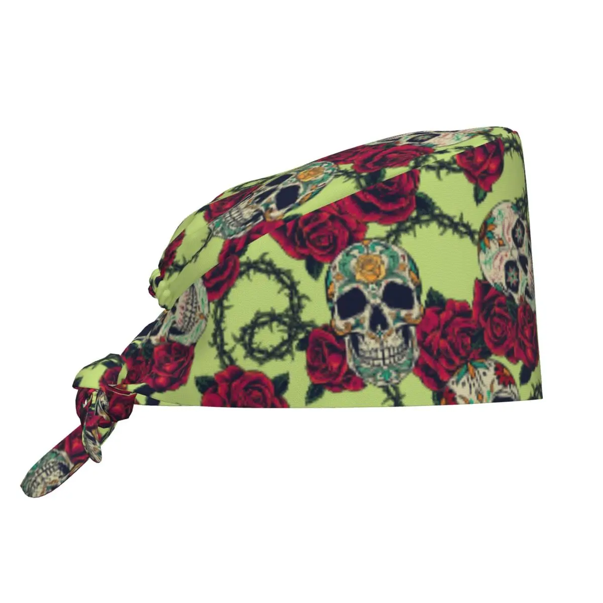 Gorro de Halloween con calavera de azúcar y rosa, gorro gótico para quirófano de enfermería, gorro quirúrgico Unisex para Spa, tienda de mascotas, veterinario, enfermera Dental, sombreros de trabajo