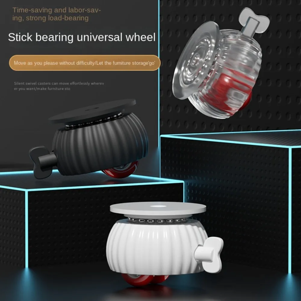 with Brake Adhesive Universal Wheel Stainless Steel Beads Roller Accessories Self Adhesive Pulley Household Furniture Casters