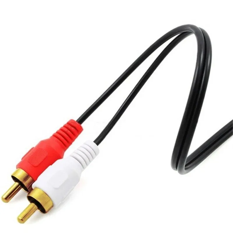 Kabel audio 1M 3,5 mm Stereo Jack męski na 2 męskie RCA Kabel Aux do telefonów TV Głośniki dźwiękowe Laptop Kabel audio wideo