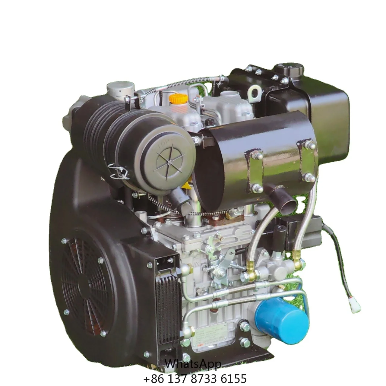 Kleiner luftgekühlter 4-Takt-Dieselmotor mit Doppelzylinder