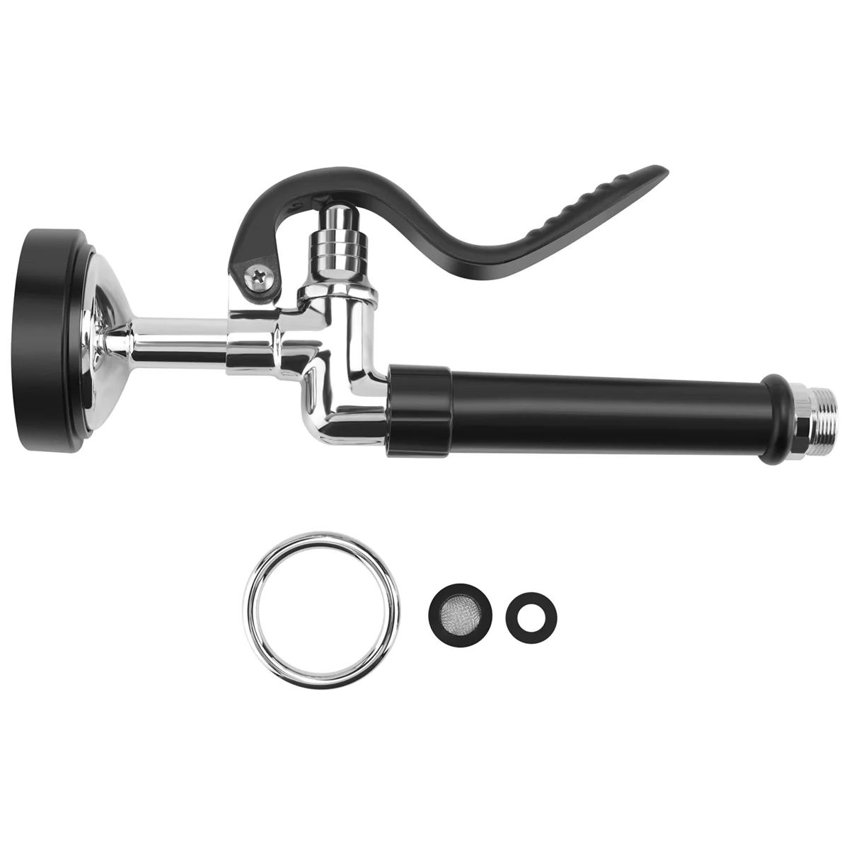 Pre Rinse Sprayer Commercial Kitchen Faucet Parts Chrome Finished (Black)