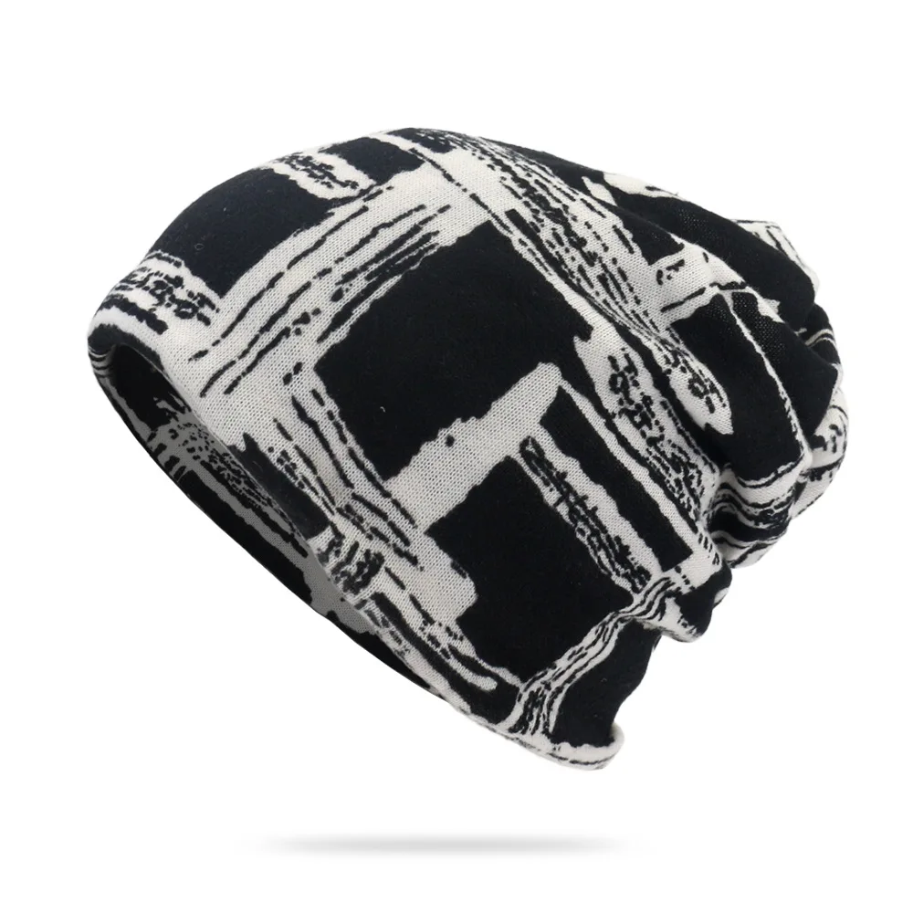 Men Women Fashion Stars Printed Beanies Skullies Soft Baggy Stretch Knitted Hats Unisex Infinity Scarf Head Wrap Caps