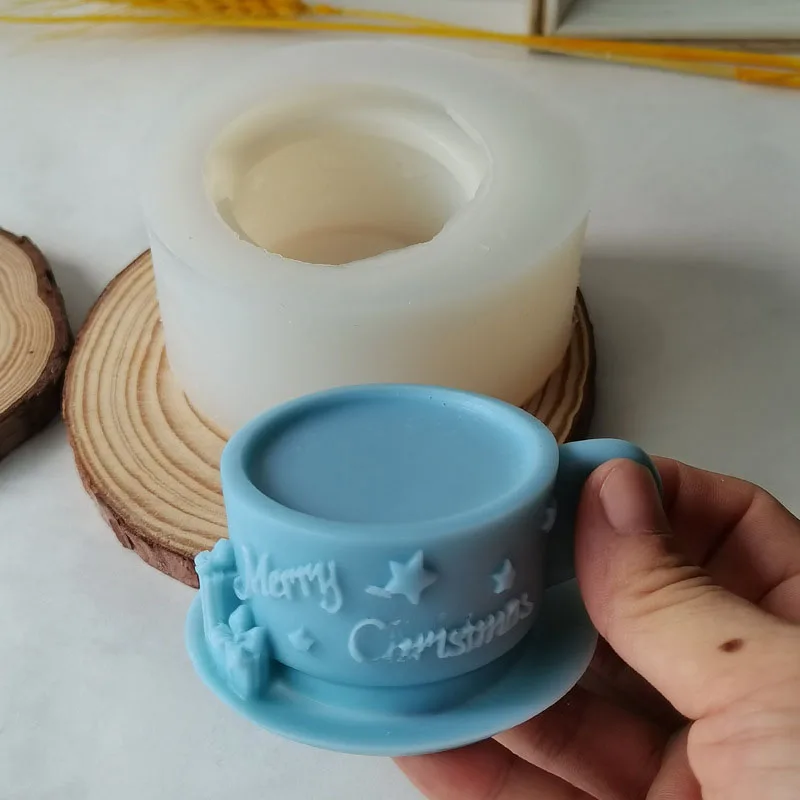 Taza de café, molde de silicona, taza de té de la leche navideña, vela de aromaterapia, jabón, molde de yeso, decoración del hogar, pastel de Chocolate, juego de Fabricación de hielo