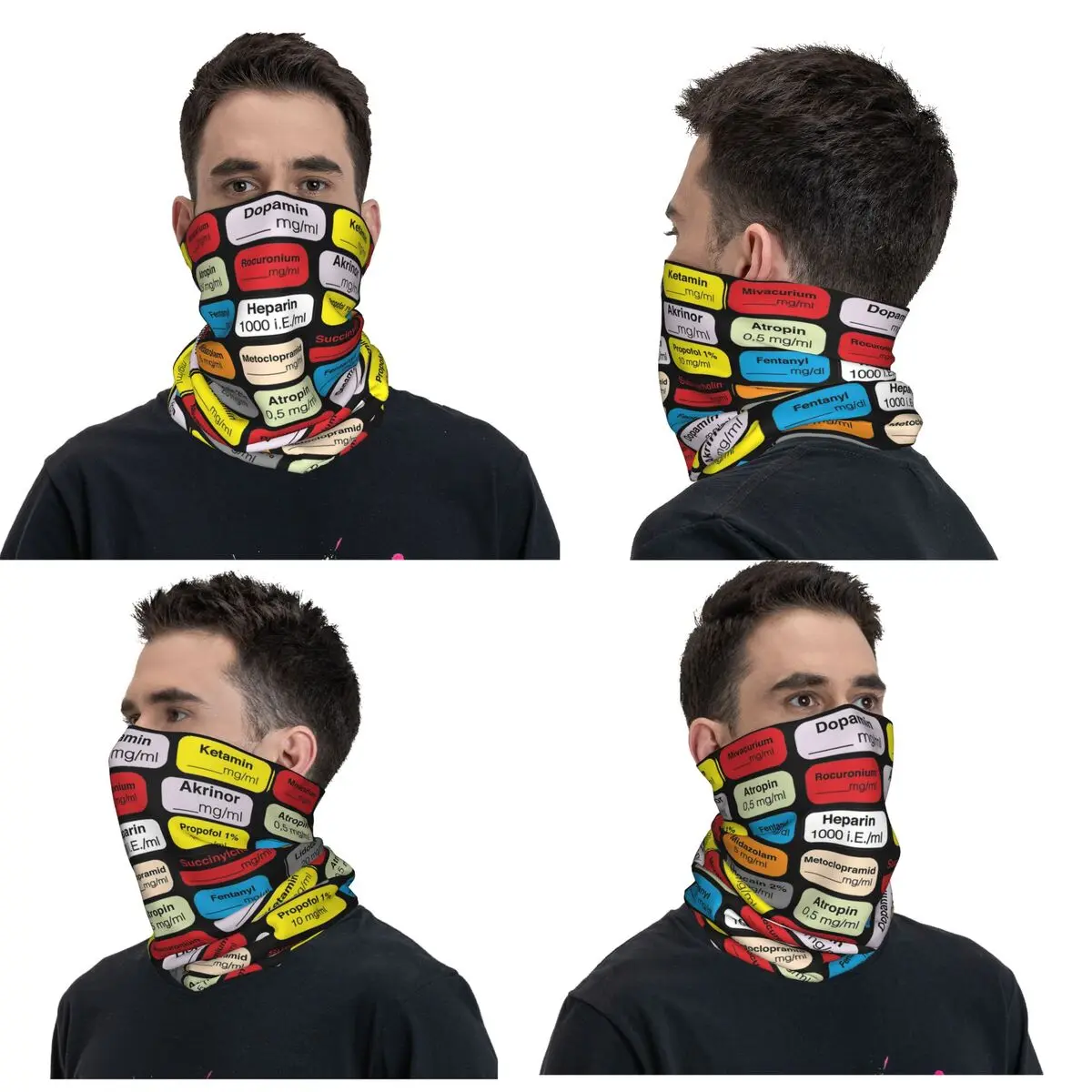 Anesthesia Medication Bandana Neck Cover Printed Mask Scarf Multi-use Balaclava Outdoor Sports Unisex Adult Winter