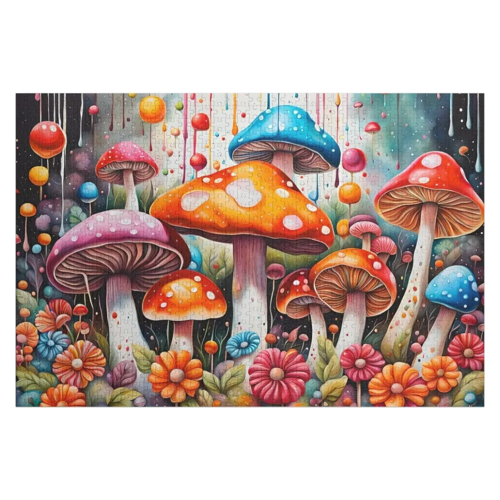 Mystical Mushrooms: Vibrant Fungi Fantasia 010 Jigsaw Puzzle Custom Child Photo Custom Scale Motors Puzzle