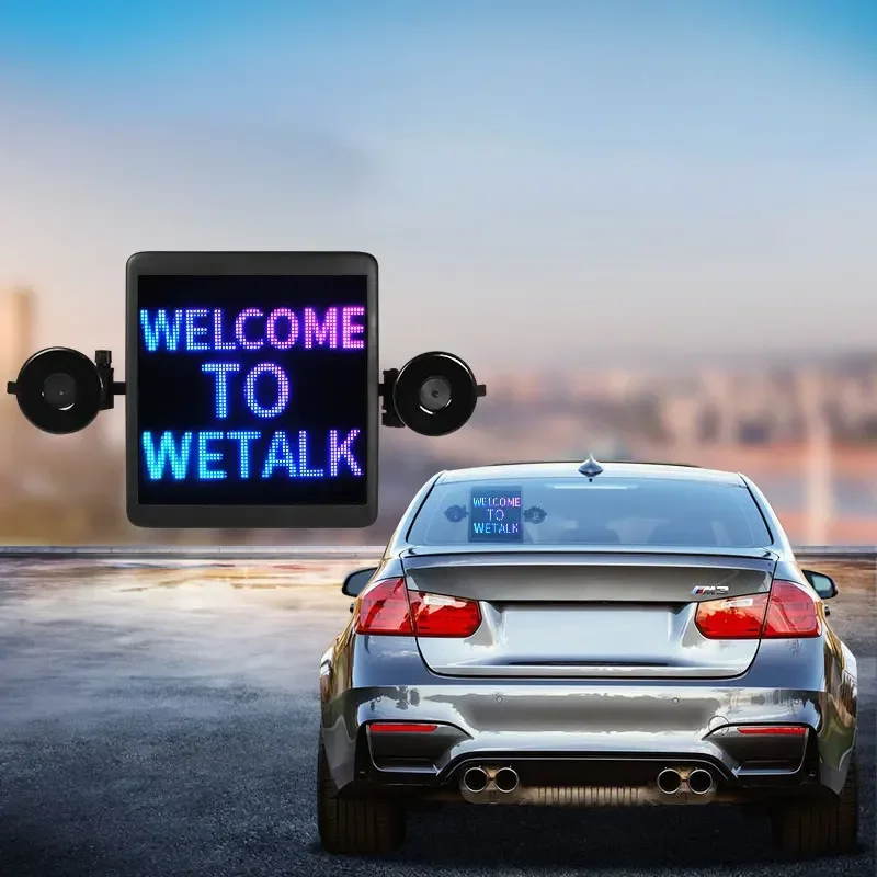 Écran émoticône numérique polychrome pour vitre arrière de voiture, affichage interactif LED